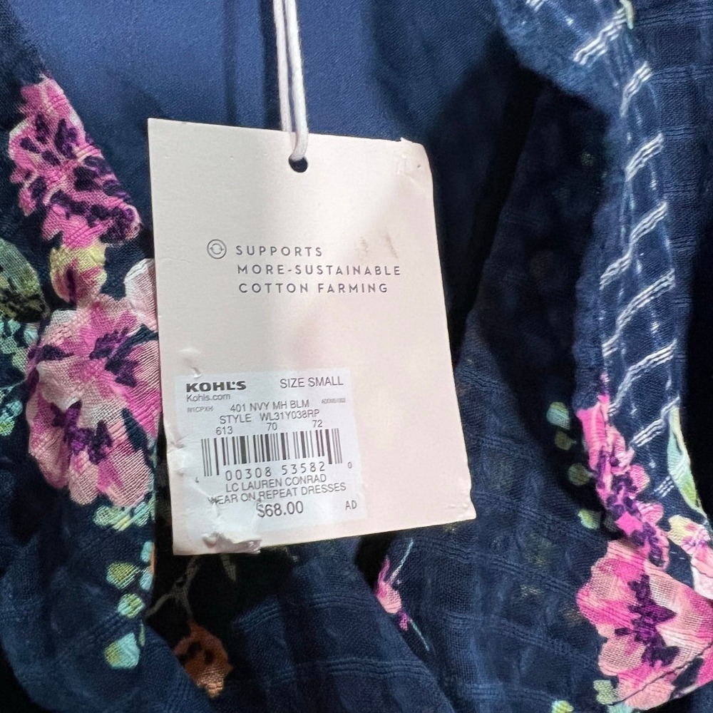 LC Lauren Conrad Ruffled Wrap Maxi Dress Blue Size Small CottageCore Cottage - Picture 11 of 11